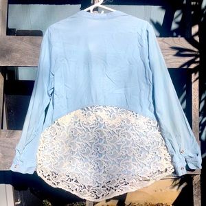 Wishlist denim and lace button up shirt. Size S.
